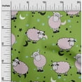 thumbnail image 2 of oneOone Polyester Spandex Green Fabric Kids Sheep Dress Material Fabric Print Fabric By The Yard 56 Inch Wide, 2 of 4