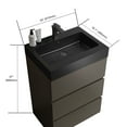 thumbnail image 3 of 24" Gray Bathroom Vanity with Sink, Large Storage Freestanding Bathroom Vanity for Modern Bathroom, One-Piece Black Sink Basin Without Drain and Faucet, Pre-assembled, 3 of 6
