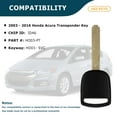 thumbnail image 2 of AKS KEYS Replacement New Uncut Blank Chipped Transponder Key Fits for Honda ID46 Chip "V" HO03-PT, 2 of 5