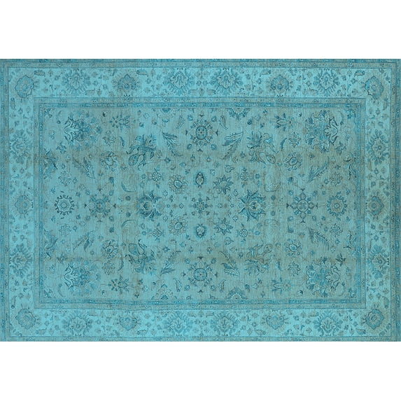 Ahgly Company Indoor Rectangle Oriental Light Blue Traditional Area Rugs, 8' x 12'