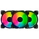 thumbnail image 1 of Kit 3 Ventiladores Gamer Balam Rush EOLOX BLAZE EX50K 120mm ARGB Diseño Circular Borde LED Rainbow 1500RPM Negro 3 Pin Controladora BR-937986, 1 of 6