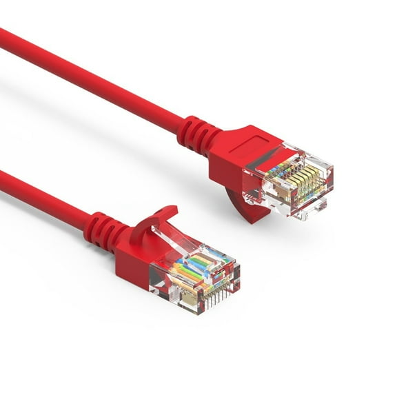 SF Cable Cat6A UTP Slim Ethernet Cable, 10 feet - Red