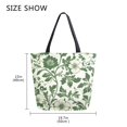 thumbnail image 5 of FORMRS Womens Canvas Tote Bag with Zipper Inner Pocket Shoulder Handbag, Green Floral, 5 of 7