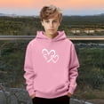 thumbnail image 6 of EnJoCho Youth Boys Girls Hooded Sweatshirt Fleece Pullover Top Fashion Casual Warm Winter Fall Cozy Comfortable Loungewear Kids Teen Clothes School Daily, 6 of 7