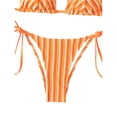 thumbnail image 6 of Delconic Women’s Triangle Bikini Set with Adjustable Halter Top and Tie Side Bottoms Striped Print Two Piece Swimsuit for Beach Pool, 6 of 7