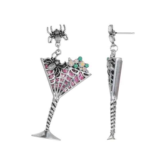 Way to Celebrate Spooky Spiderweb Cocktail Halloween Earrings, 1 Pair