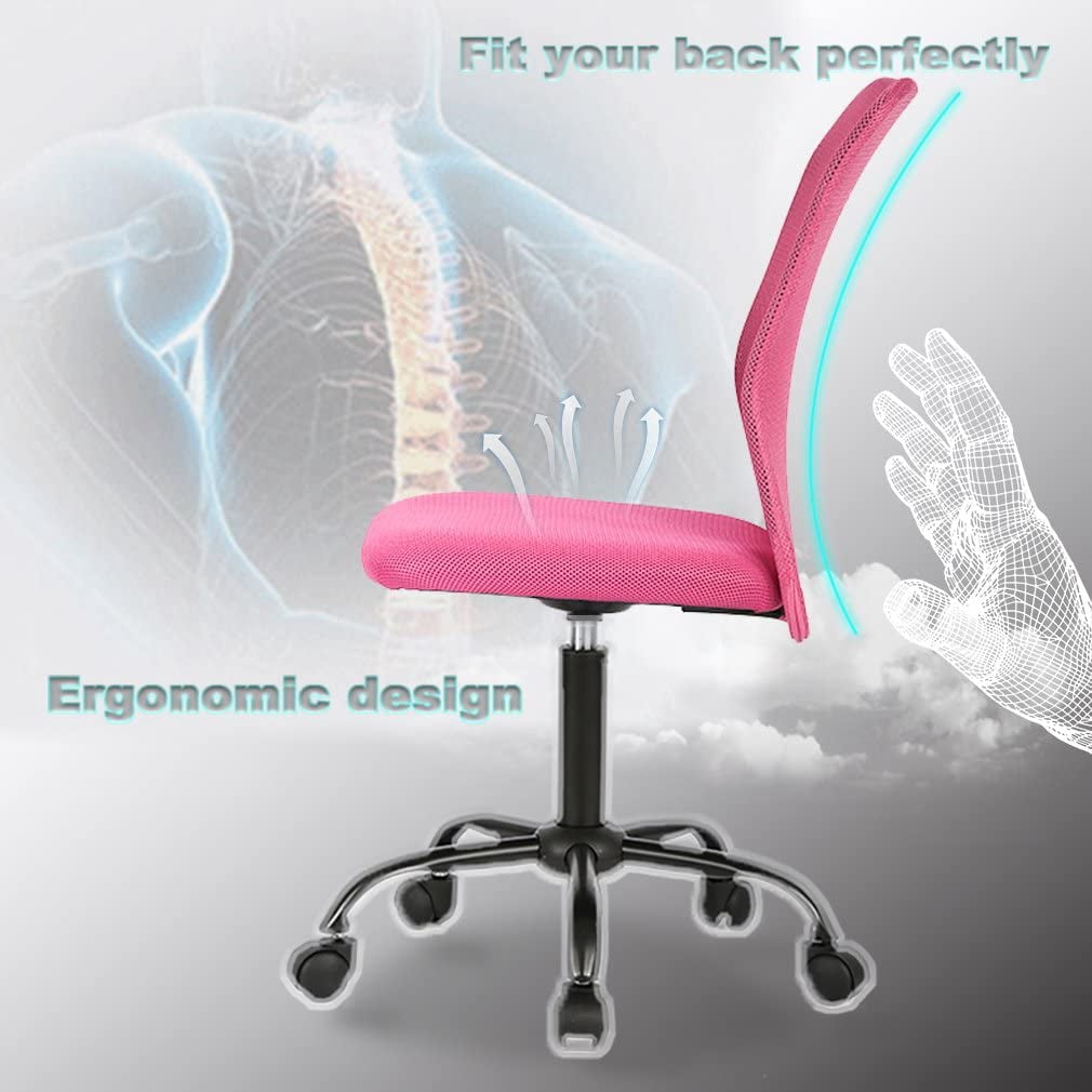 BestOffice Ergonomic Office Chair, Lumbar Support, Swivel Rolling for  Women, 4 pack(Pink)