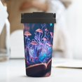 thumbnail image 6 of Picia Book Glowing Mushrooms Pattern 500ml Carry Insulated Coffee Mug, Stainless Steel Travel Mug with Hidden Handle, Leak-Proof for Car, Office, Home, and Outdoor Use, 6 of 8