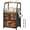 Rustic Brown, variant on Slim Storage Cart with Wheels, 4 Tier Mobile Narrow Shelving Unit Organizer Utility Cart with Handle, Skinny Rolling Trolley for Small Space Kitchen Bathroom Laundry, Black and Rustic Brown