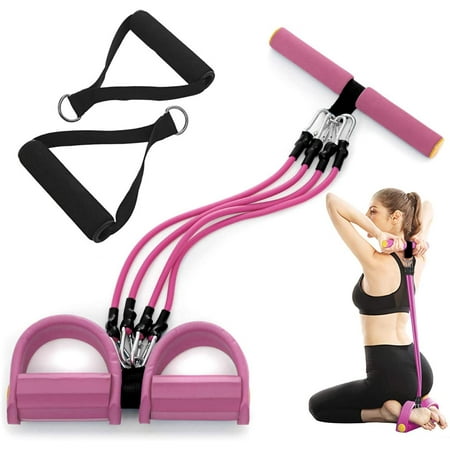 Abdominal Trainer Upgrade 3 Tubes Pedal Resistance Band Elastic