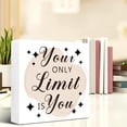 thumbnail image 6 of Zomyto 7x7 In Inspirational Wooden Box Sign,You Only Limit is You Desk Decor, 6 of 7