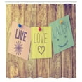 thumbnail image 3 of Ambesonne Live Laugh Love Shower Curtain, Notes on the Board, 69"Wx75"L, Multicolor, 3 of 3
