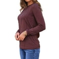 thumbnail image 3 of SHINE UP 2 Pack Womens Blouses Pleat Long Sleeve Shirts Crewneck Casual Tunic Tops, 3 of 7