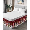 thumbnail image 4 of Red Plaid Bed Skirt Christmas Hat Snowman Bed Skirts King Size 16 Inch Drop, Wrap Around Dust Ruffle&nbsp;Bedskirt with Adjustable Elastic Belt for Queen Size Beds, 4 of 7