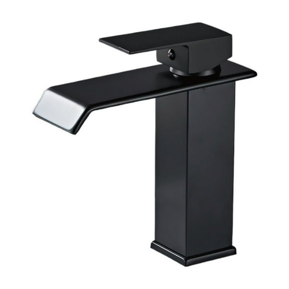 Waterfall Basin Sink Faucet, Gold And Black Waterfall Faucet, Brass Bathroom Faucet Deck Mounted Washbasin Taps ,Easy to Install