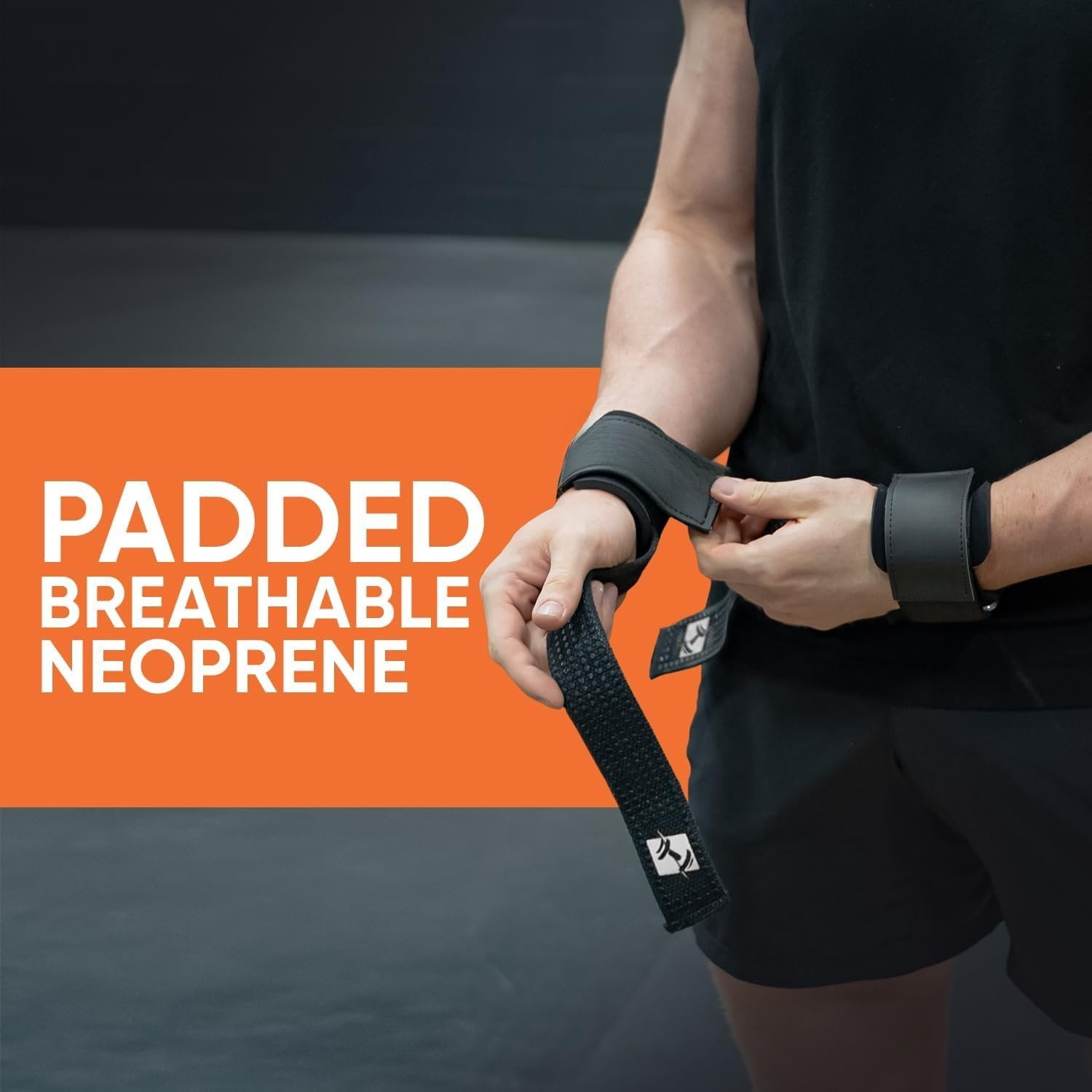 A pair + mesh bag Weight Lifting Straps  Long Wrist Straps for Weightlifting - Padded Neoprene Lifting Straps Gym with Non Slip  Grip Men and Women - Weightlifting Wrist Straps