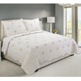 thumbnail image 1 of Marina Decoration Embroidered Stitching Coverlet Bedspread Ultra Soft Solid Bedding Summer Quilt Set with Quilted Sham, Modern Gold Floral Pattern, 1 of 1
