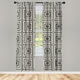 thumbnail image 2 of Ambesonne Mexican Curtains, Rhombus Monochrome Ethnic, Pair of 28"x95", Charcoal Grey Champagne, 2 of 4