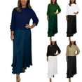 thumbnail image 6 of Aloohaidyvio Long Sleeve Dresses for Women Fall Winter Casual Flowy A-Line Midi Party Long Dress, 6 of 6