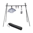 thumbnail image 1 of stanreset Outdoor Camping Folding Hanging Rack Triangular Clothes Camp Cookware Rack Stand Camping Accessory Black1, 1 of 6