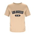 thumbnail image 3 of ibuvkizy Mens Graphic Tees Short Sleeve Crew Neck Casual Letter Print Summer Pullover Khaki,XL, 3 of 4