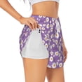 thumbnail image 2 of Bixox Women's Daisies Flowers pattern 2 in 1 Running Shorts - Lightweight Athletic Workout Gym Yoga Shorts Liner with Pockets - Small, 2 of 7
