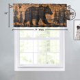 thumbnail image 4 of Retro Bear Rod Pocket Window Curtain Valance Rustic Woodland Wild Animal Farmhouse Wooden Board Window Valance for Bedroom Bathroom Living Room Dining Room Valances Set 54 by 18 in, 2 Panel, 4 of 6