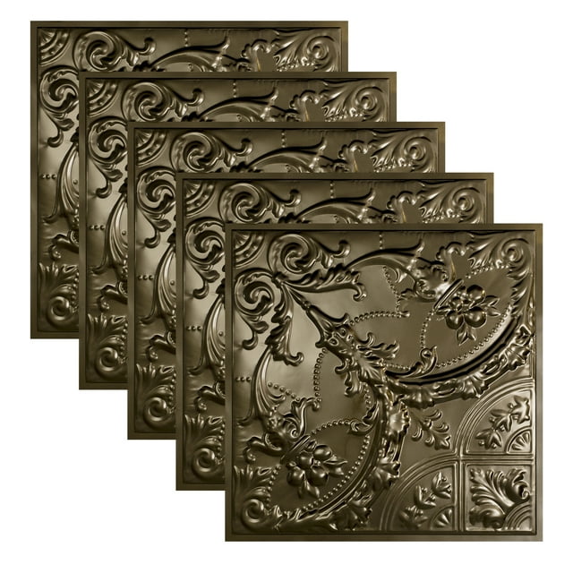 Great Lakes Tin Saginaw Bronze Burst 2ft x 2ft Lay In Ceiling Tiles (5 Pack)