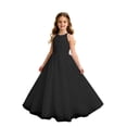 thumbnail image 5 of Bmisegm Girls Dresses Halter Neck Sleeveless Ruched Bodice Wide Waist Long Tiered Tutu Skirt Formal Occasion Girls' Dresses 4-5 Years, 5 of 5