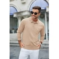 thumbnail image 4 of COOFANDY Knit Polo for Men Long Sleeve Collared Sweater Polo Business Casual Polos with Pocket, 4 of 8