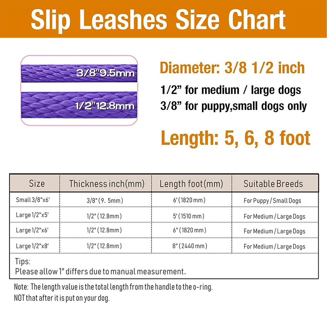 lynxking Slip Lead Dog Leash, 6ft, Purple photo 7