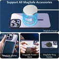 thumbnail image 3 of Magnetic Clear for iPhone 14 Pro Case Compatible with Magsafe[Non-Yellowing] [Military Grade Tested] Hard PC with Soft Edges Cover, Slim Shockproof Case for 14 Pro 6.1 Inch,PurpleClear, 3 of 13