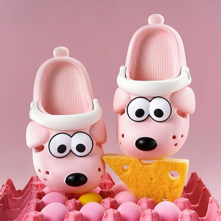 

CHAOLEI Children s Shoes New Cartoon Baby Slippers Home Soft External Wear Non Girls Slippers -Pink 10-11 Years