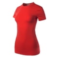 thumbnail image 2 of A2Y Women's Junior Fit Basic Solid Cotton Short Sleeve Crew Neck T Shirt Tee Tops Dark Red L, 2 of 5