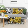 thumbnail image 6 of Sunflower Pillow Covers, Sunflower Decor Gnomes Pillow Covers 18x18 Set of 4, Sunflower Decorative Black Buffalo Plaid Gnomes Throw Pillow Covers for Couch Sofa Living Room Indoor Outdoor, 6 of 6