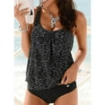 thumbnail image 2 of Kawell Two Piece Blouson Tankini Swimsuits for Women Modest Bathing Suits Loose Fit Swimwear, 2 of 3