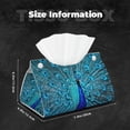 thumbnail image 6 of Lsque Beautiful Blue Peacock Printed Long Tissue Box Cover Holder, Facial Paper Organizer Dispenser,Triangle with Bottom Belt, PVC Leather Decorative Organizer, 6 of 9