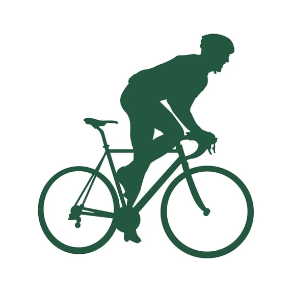Side View Cycling Sticker Decal Die Cut - Self Adhesive Vinyl - Weatherproof - Made in USA - Many Color and Sizes - road bike triathlon cyclist