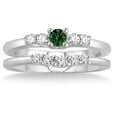 thumbnail image 2 of 1.25 Carat Emerald & Diamond Inexpensive Bridal Set on 10k White Gold, 2 of 2