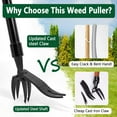 thumbnail image 5 of Weed Puller Tool Stand Up Weeder with Long Handle & 4-Claw Steel Head Manual Weed Remover Tool for Lawn and Garden, 5 of 6