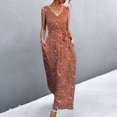 thumbnail image 1 of Vestido con estampado floral, vestido con cinturón y escote en V, vestido de largo midi, vestido con cinturón y escote en V, claridad notable, 1 of 6