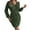 Green, variant on Women Long V Neck Button Front Stretch Knit Striped Sweater Dress for Everyday Comfort and Style Grey S