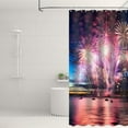 thumbnail image 6 of Firework Shower Curtain for Bathroom, 2024 Happy New Year Merry Christmas Shower Curtain Set Waterproof Fabric Bathtub Curtain Decor with 12 Hooks, 72x72 inches, 6 of 6