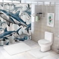 thumbnail image 7 of BCIIG Sharks Bathroom Decor Set with Hooks, Colorful Luxurious Graphic Print Polyester Fabric Shower Curtain, Chic Modern Design, Waterproof, Easy Installation 69x72, 7 of 7