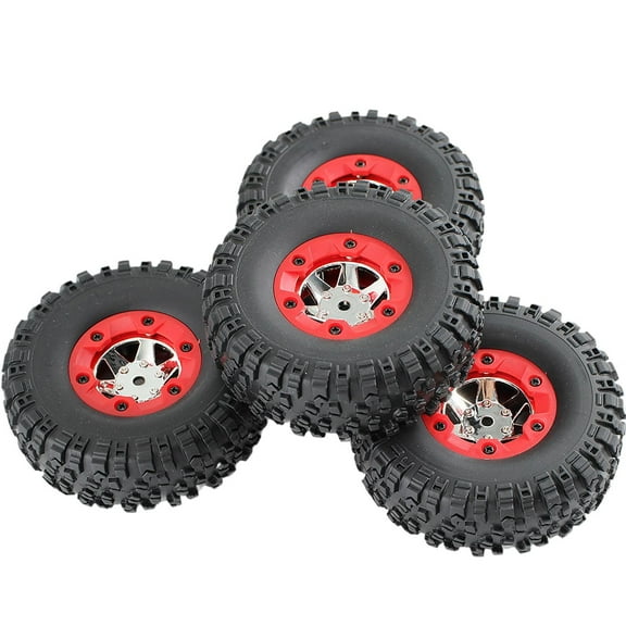 Almencla 4 Pieces RC Crawler Tires Soft Tire Wheels Accessories Lightweight RC Car Upgrade Parts for 12423 RC 1: 12 Scale Model Trucks