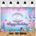 thumbnail image 5 of Kits de decoración de cumpleaños de La Sirenita de Disney, pancarta de fondo de feliz cumpleaños, vajilla, suministros de decoración para fiestas de niñas, regalos para niños, 5 of 5