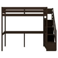 thumbnail image 4 of EUROCO Twin Size Loft Bed with Storage Staircase and Desk for Bedroom, Espresso, 4 of 13