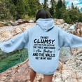 thumbnail image 5 of Yuanlong Womens Hoodies Oversized "I'M NOT CLUMSY" Printed Long Sleeve Hoodie Spring Streetwear Comfortable Sporty Clothes, 5 of 6