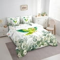 thumbnail image 3 of Cartoon Animal Twin Comforter Set 7 Pieces Kawaii Bird Bedding Comforter Sets, Cute Wildlife Bed in a Bag Green White Bedding Set, Botanical Plant Eucalyptus Bed Sheets Set, 3 of 6