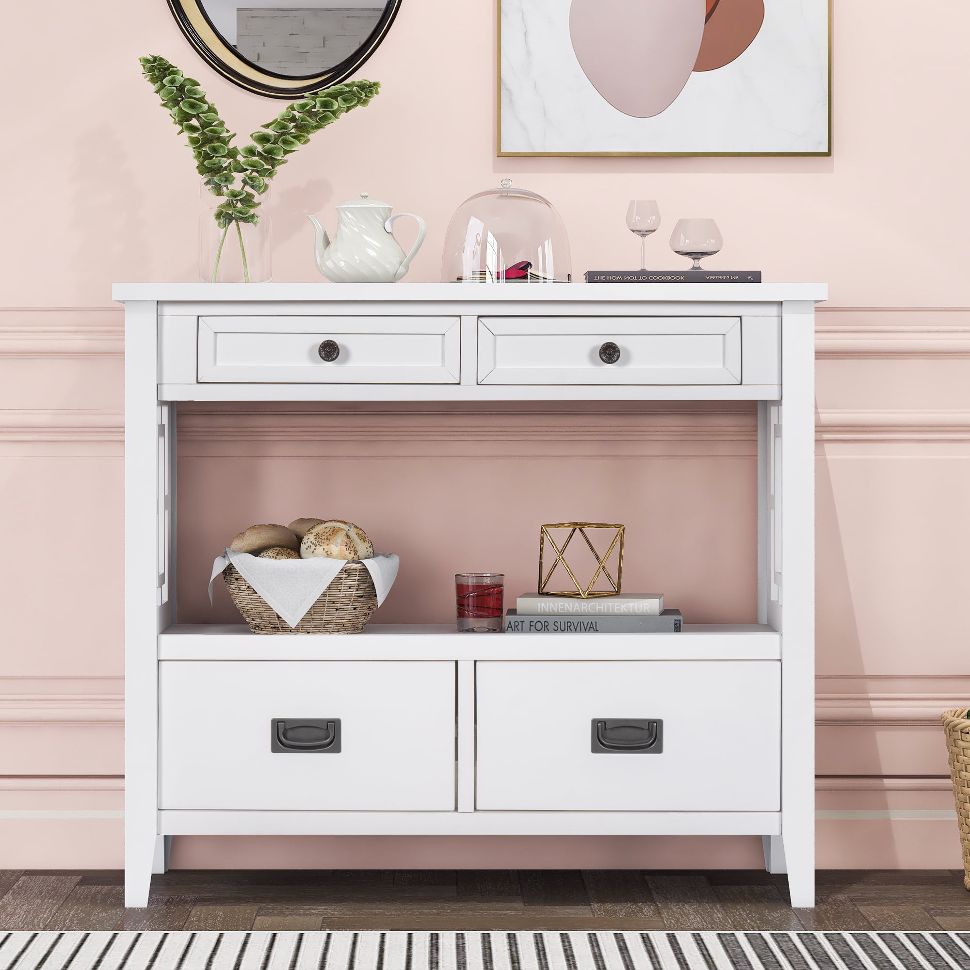 Details about   36'' Modern Accent Console Table Sofa Table w/Drawers&Shelf Living Room Entryway 